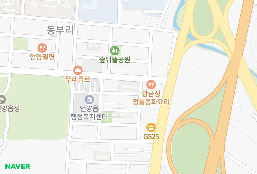 울산광역시 울주군 언양읍 동부리 산정동부빌라트 위치·실거래 시세 지도