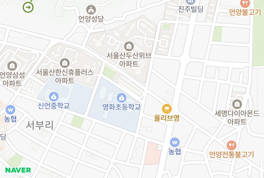 울산광역시 울주군 언양읍 서부리 언양한라빌리지101동 위치·실거래 시세 지도