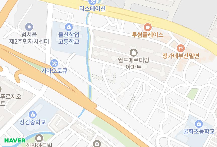 울산광역시 울주군 범서읍 굴화리 청우하이클래스 위치·실거래 시세 지도