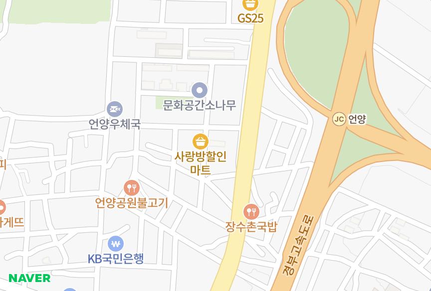 울산광역시 울주군 언양읍 동부리 천지 위치·실거래 시세 지도
