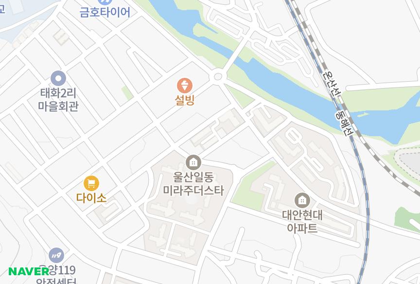 울산광역시 울주군 온양읍 대안리 웨일즈빌라트3차B 위치·실거래 시세 지도