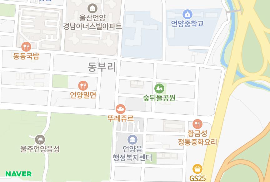 울산광역시 울주군 언양읍 동부리 유림빌라 위치·실거래 시세 지도