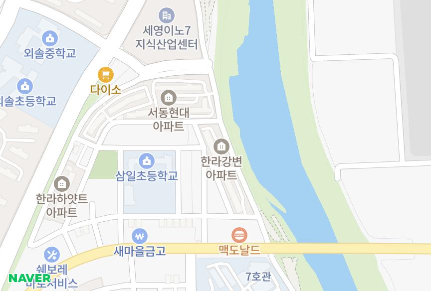 울산광역시 중구 서동 한라강변맨션 위치·실거래 시세 지도