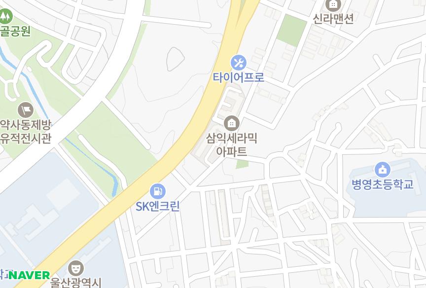 울산광역시 중구 남외동 삼익세라믹101차 위치·실거래 시세 지도