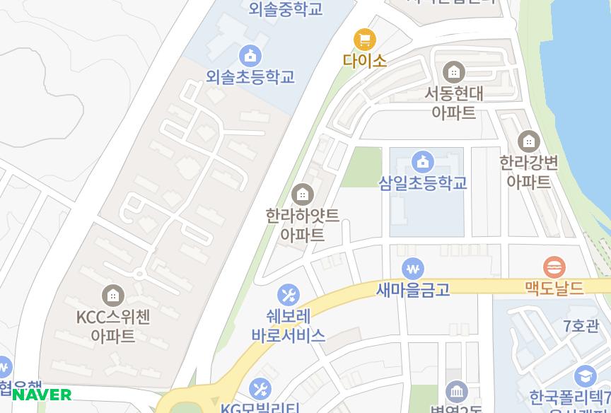 울산광역시 중구 서동 한라하야트 위치·실거래 시세 지도