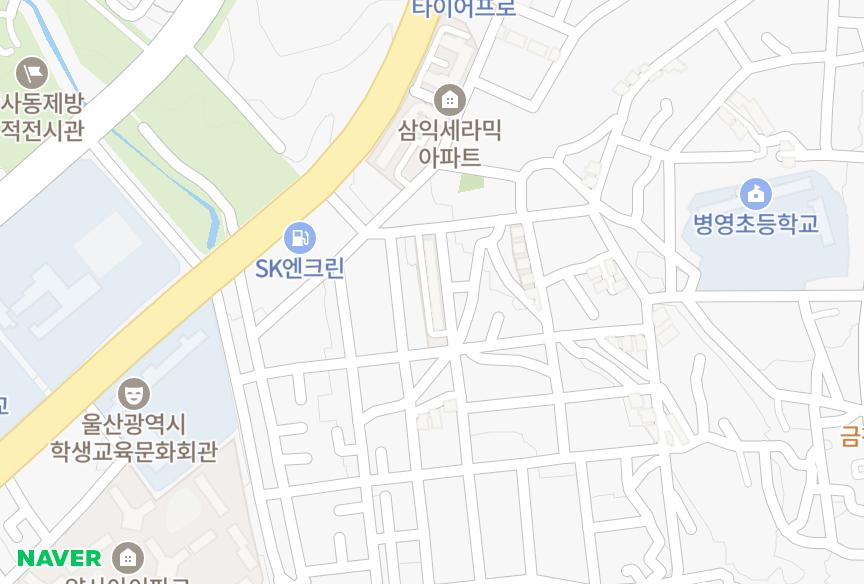 울산광역시 중구 남외동 평화보라타운 위치·실거래 시세 지도