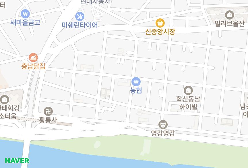 울산광역시 중구 옥교동 리버파크 위치·실거래 시세 지도