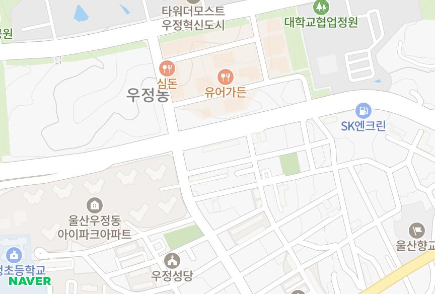 울산광역시 중구 우정동 백조 위치·실거래 시세 지도