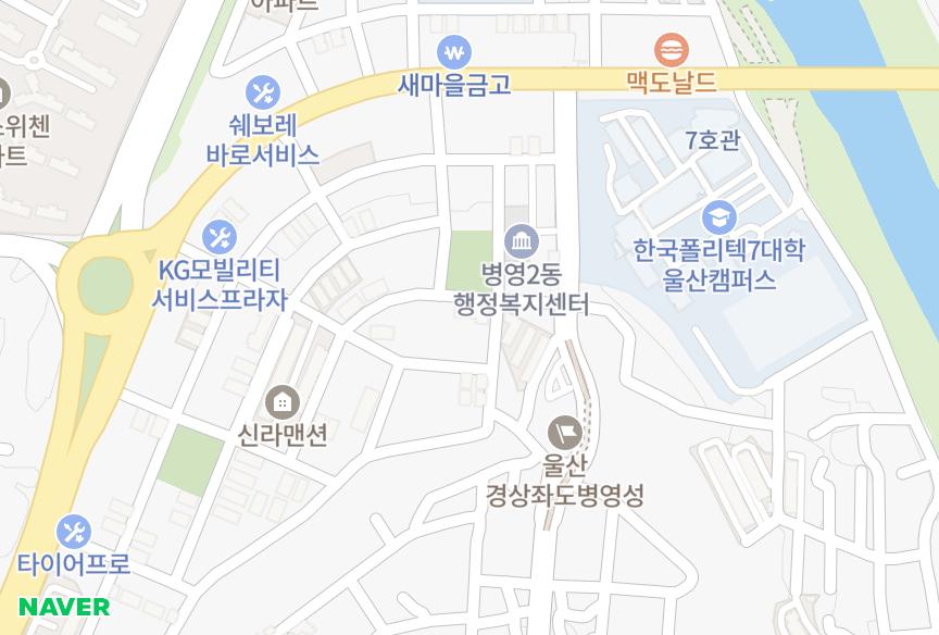 울산광역시 중구 서동 구룡골든맨션 위치·실거래 시세 지도