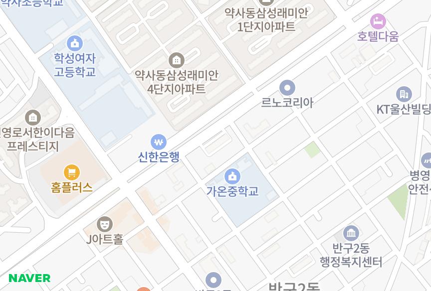 울산광역시 중구 반구동 은실 위치·실거래 시세 지도