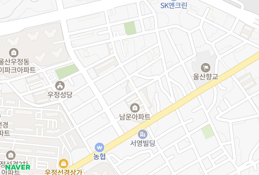 울산광역시 중구 우정동 남운 위치·실거래 시세 지도