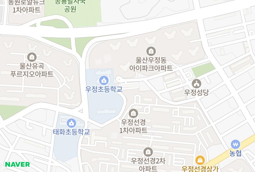 울산광역시 중구 우정동 우진 위치·실거래 시세 지도