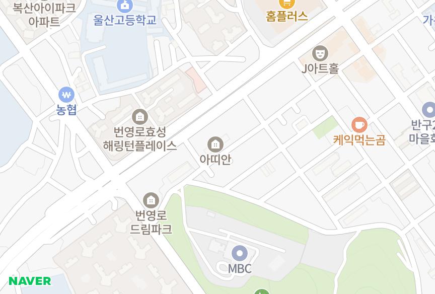 울산광역시 중구 복산동 아띠안 위치·실거래 시세 지도