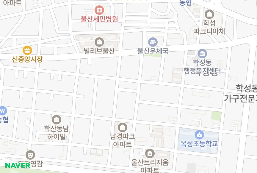 울산광역시 중구 학성동 삼부 위치·실거래 시세 지도