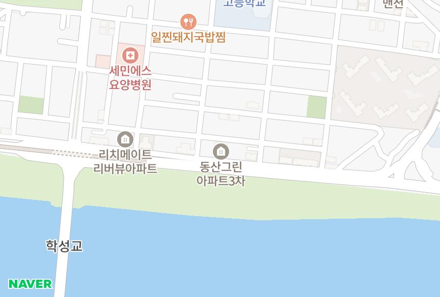울산광역시 중구 반구동 반구동산그린3차 위치·실거래 시세 지도