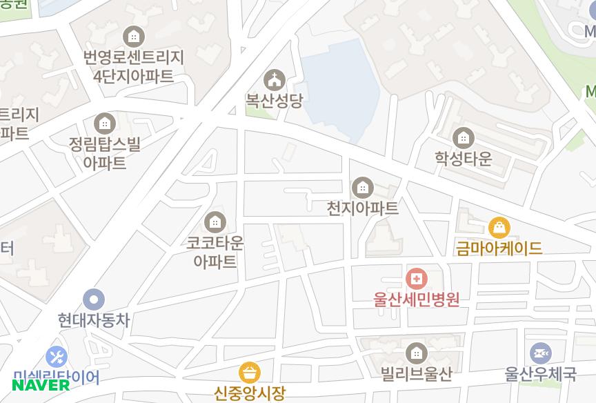 울산광역시 중구 학성동 중앙맨션 위치·실거래 시세 지도