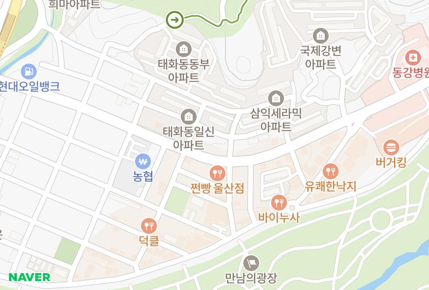 울산광역시 중구 태화동 오성사랑채 위치·실거래 시세 지도