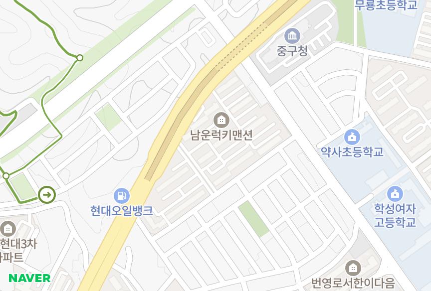 울산광역시 중구 북정동 복산맨션 위치·실거래 시세 지도