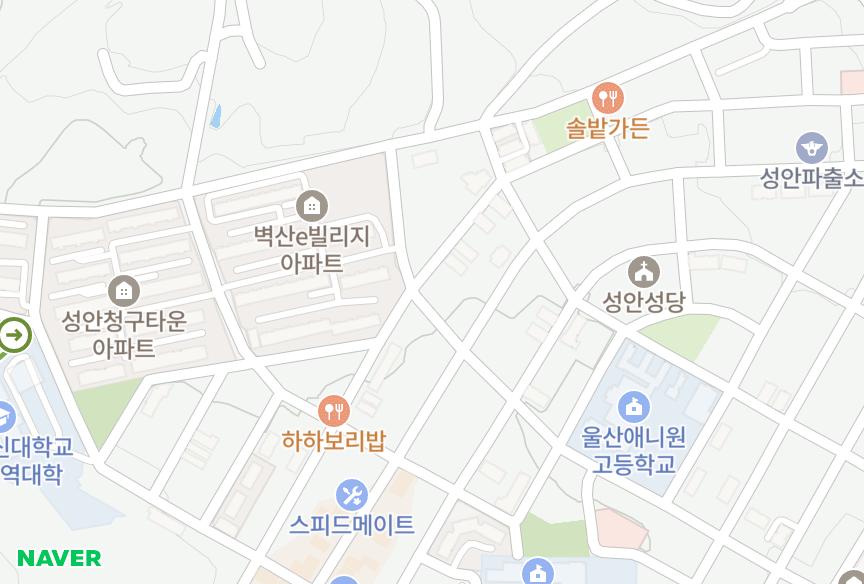 울산광역시 중구 성안동 현대명작 위치·실거래 시세 지도