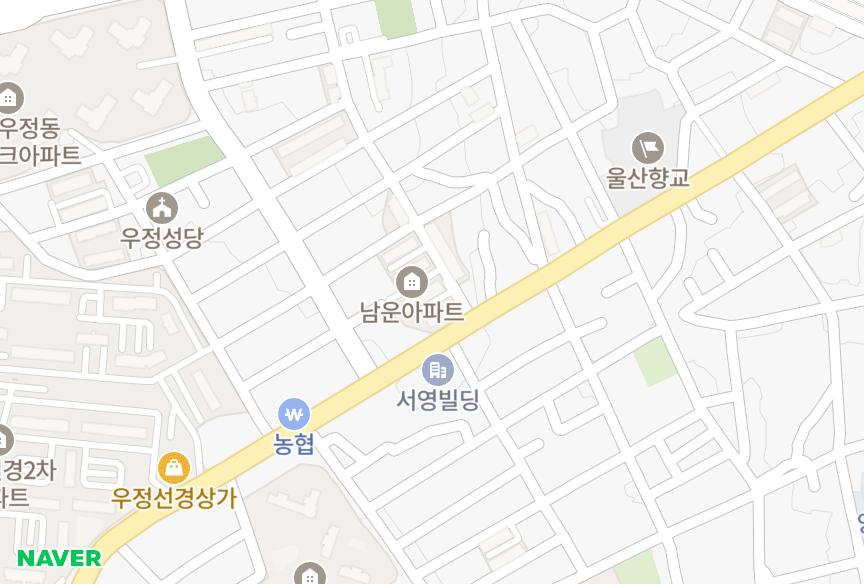 울산광역시 중구 우정동 남운아파트1,2동 위치·실거래 시세 지도