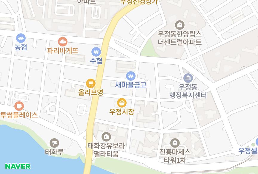 울산광역시 중구 우정동 우정2차 위치·실거래 시세 지도