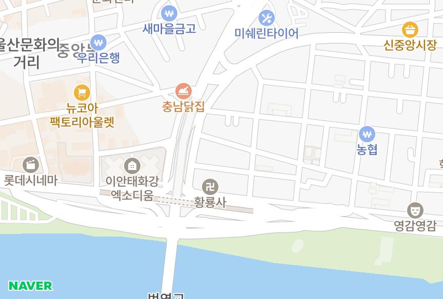 울산광역시 중구 옥교동 강남빌리지 위치·실거래 시세 지도