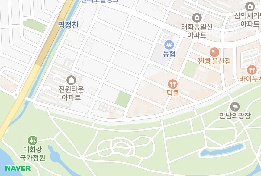 울산광역시 중구 태화동 삼익그린맨션 위치·실거래 시세 지도