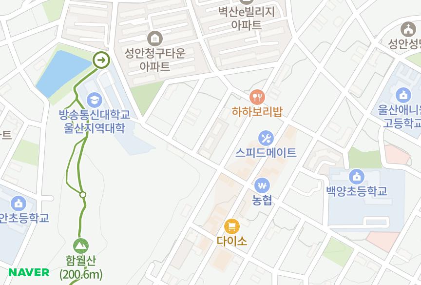 울산광역시 중구 성안동 성안시티빌102동 위치·실거래 시세 지도
