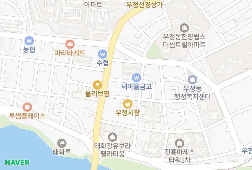 울산광역시 중구 우정동 태광유토빌B동 위치·실거래 시세 지도