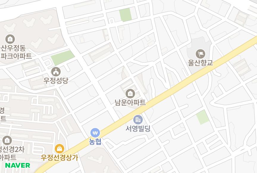 울산광역시 중구 우정동 남운아파트3,4동 위치·실거래 시세 지도