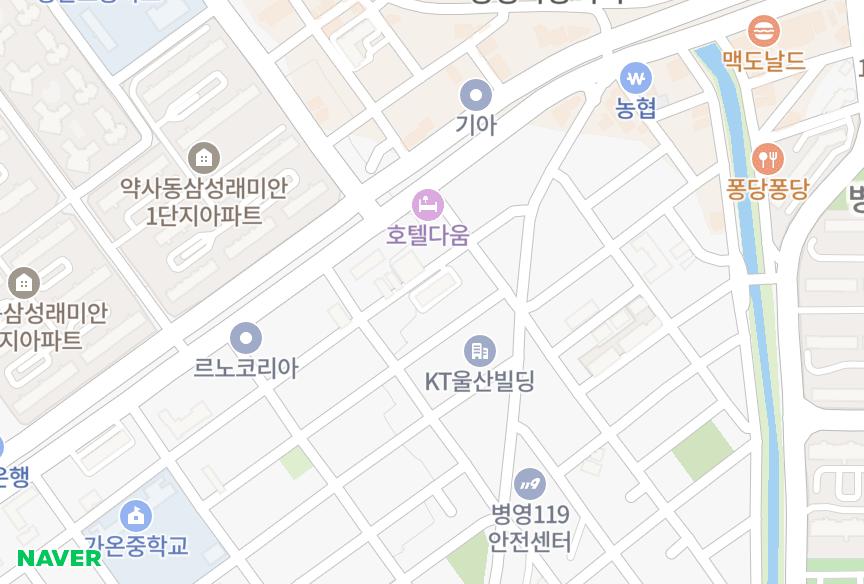 울산광역시 중구 반구동 대림빌라 위치·실거래 시세 지도