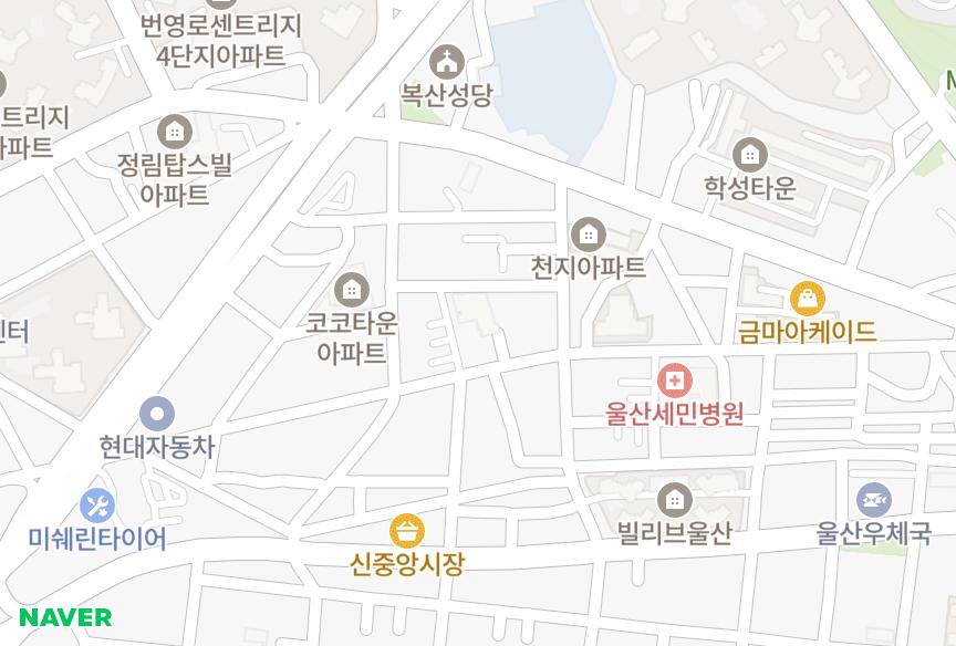 울산광역시 중구 학성동 동남하이빌6차 위치·실거래 시세 지도