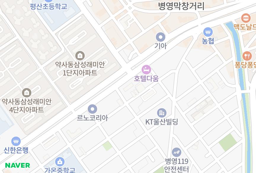 울산광역시 중구 반구동 청운빌라 위치·실거래 시세 지도