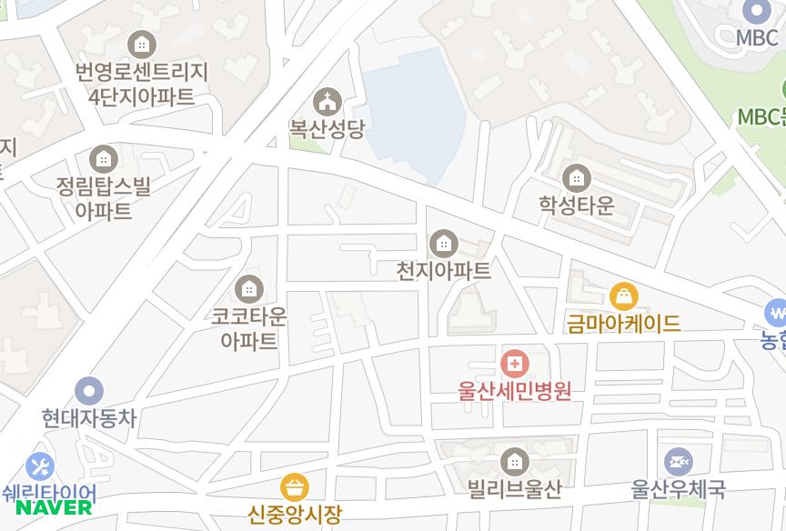울산광역시 중구 학성동 우송팰리스 위치·실거래 시세 지도