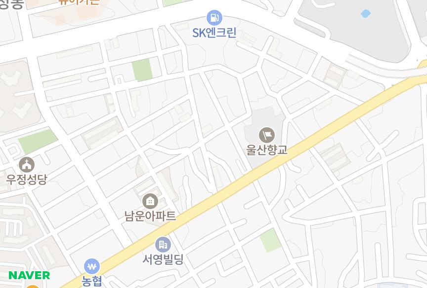 울산광역시 중구 교동 청일행복마을 위치·실거래 시세 지도