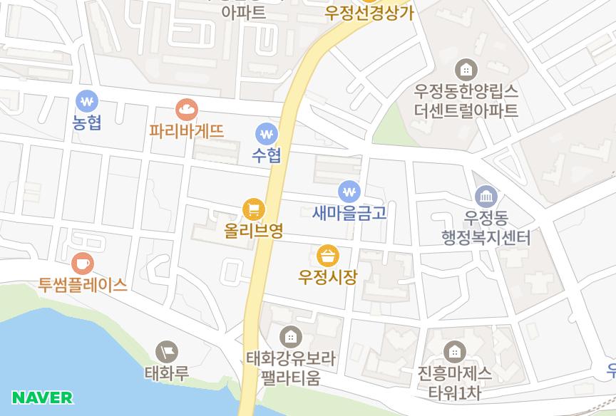 울산광역시 중구 우정동 태광유토빌A동 위치·실거래 시세 지도