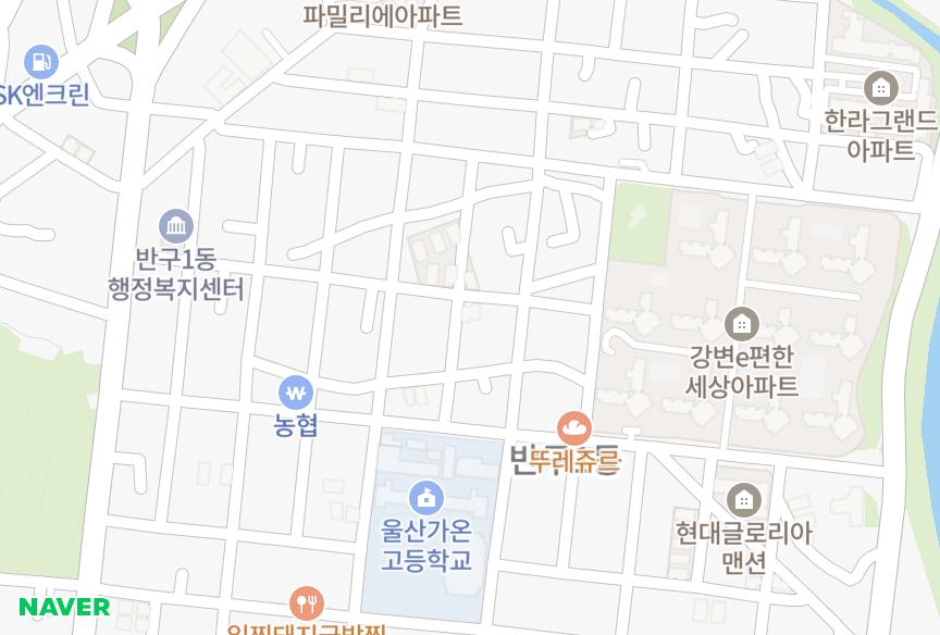 울산광역시 중구 반구동 하얀빌라트 위치·실거래 시세 지도