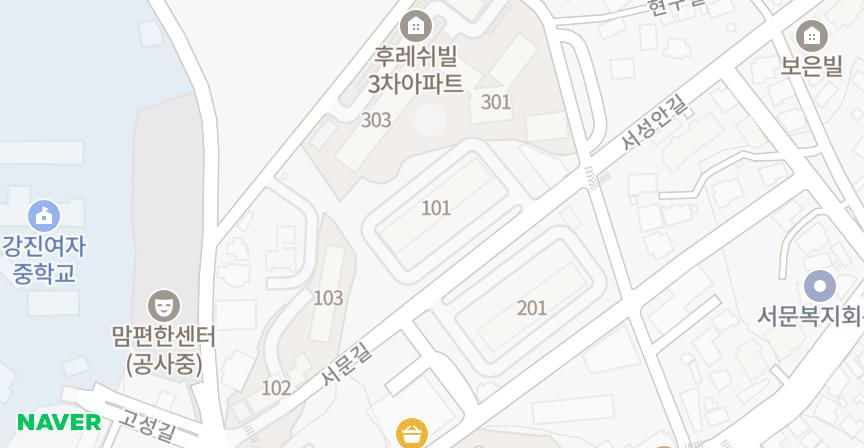강진서성남양휴튼아파트1단지 위치 지도