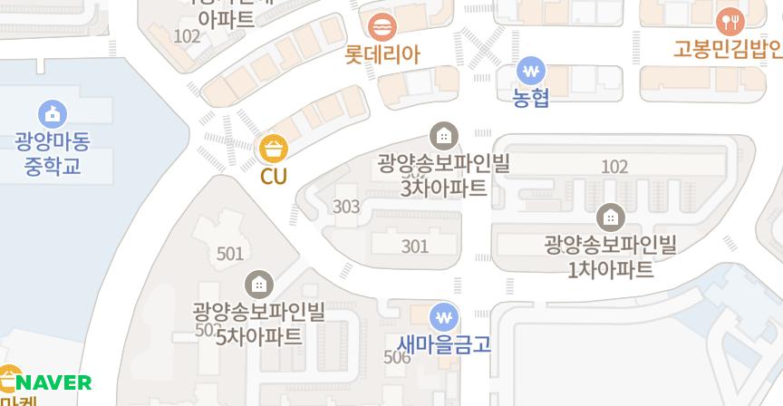 송보파인빌뷰3차 위치 지도