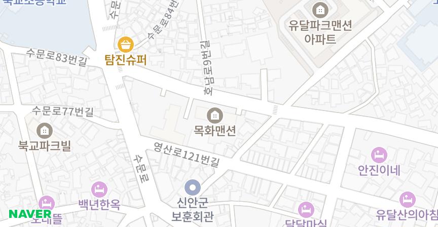목화 위치 지도