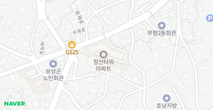 정산 위치 지도