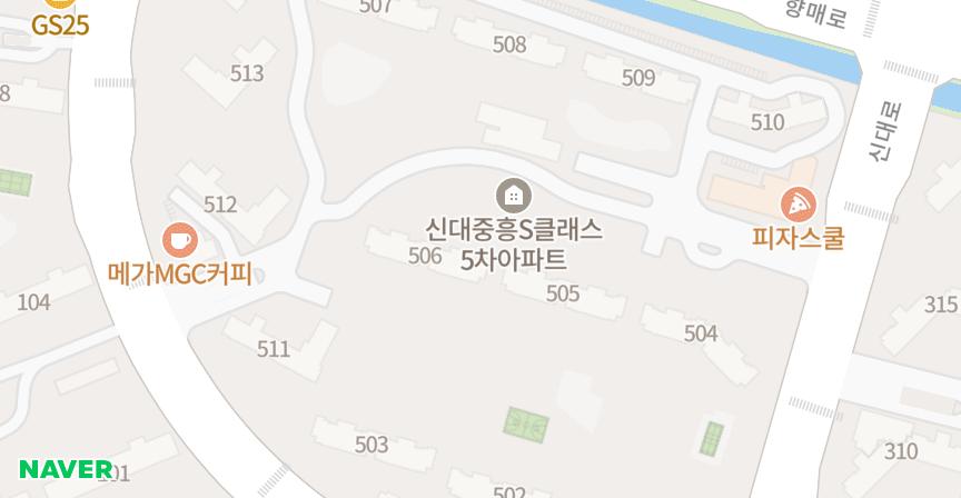 중흥S클래스5단지 위치 지도