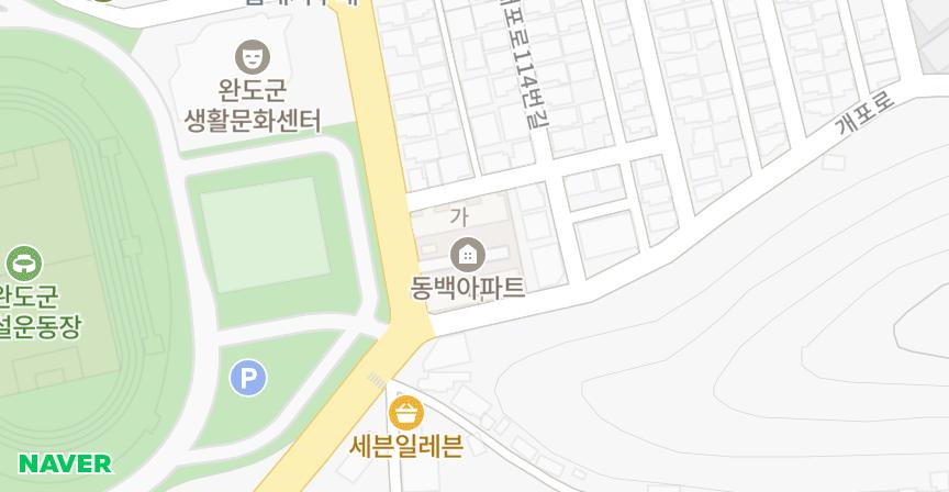 동백 위치 지도