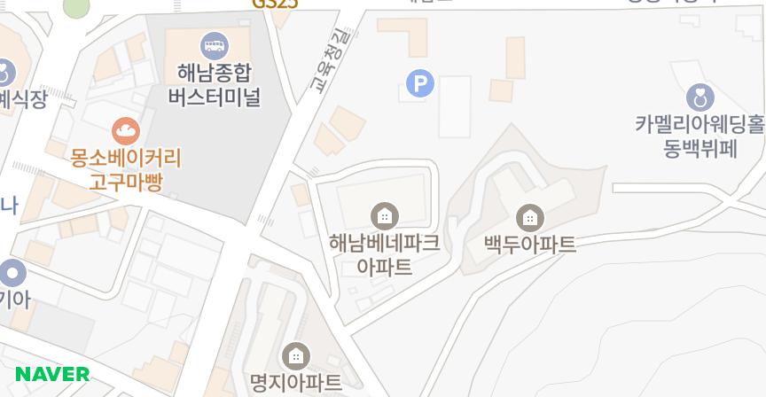 해남베네파크 위치 지도
