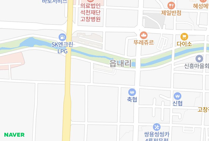 전북특별자치도 고창군 고창읍 읍내리 아르미안 위치·실거래 시세 지도