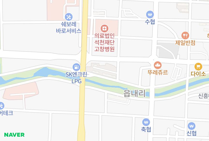 전북특별자치도 고창군 고창읍 읍내리 가온채 위치·실거래 시세 지도