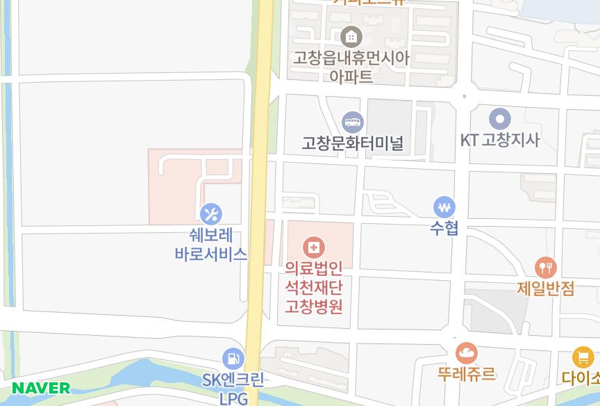 전북특별자치도 고창군 고창읍 읍내리 일군e~랑 위치·실거래 시세 지도