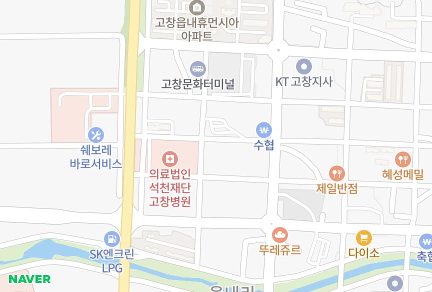 전북특별자치도 고창군 고창읍 읍내리 우일공동주택 위치·실거래 시세 지도
