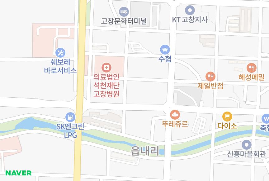 전북특별자치도 고창군 고창읍 읍내리 삼영주택 위치·실거래 시세 지도