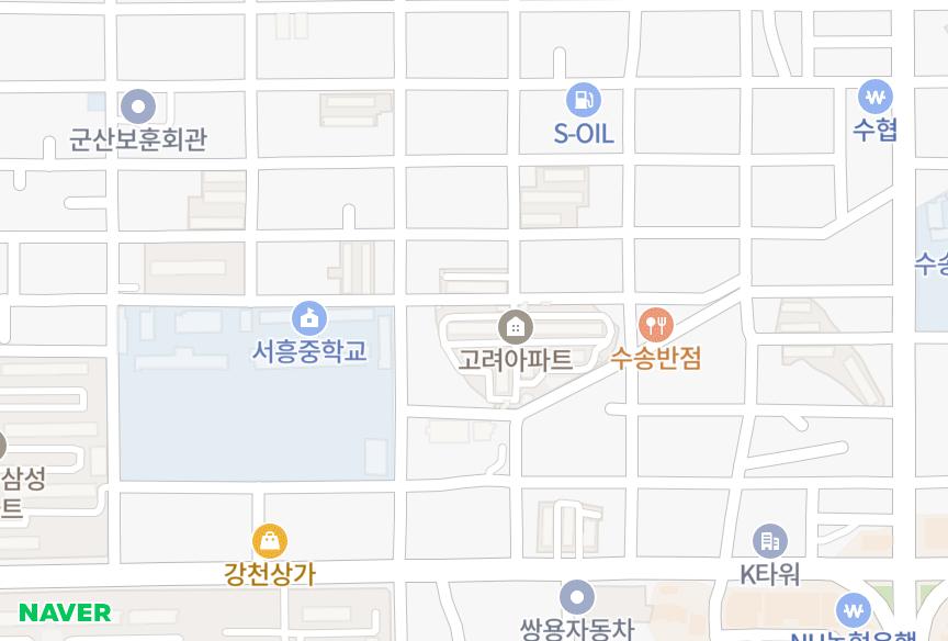 전북특별자치도 군산시 서흥남동 고려타운1차 위치·실거래 시세 지도